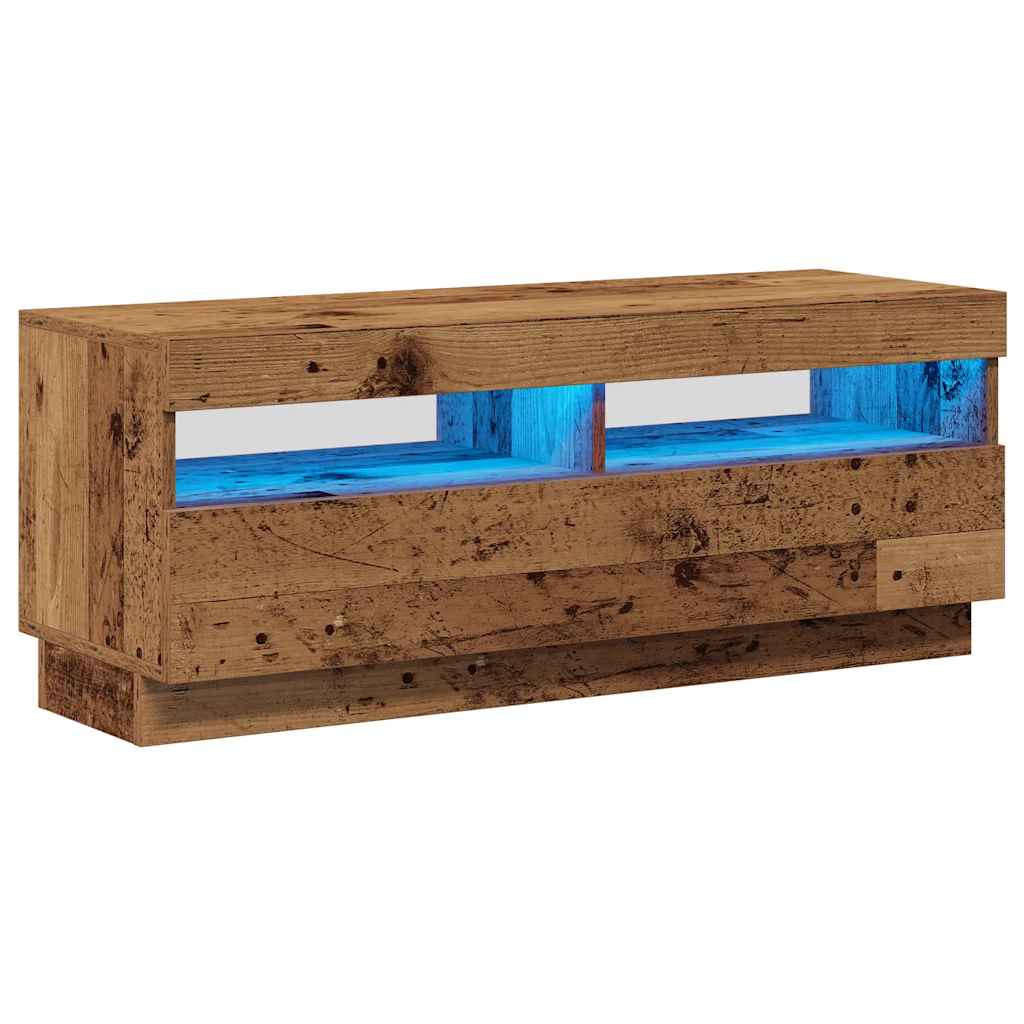 TV ormarić LED boja drva 100x35x40 cm konstruirano drvo