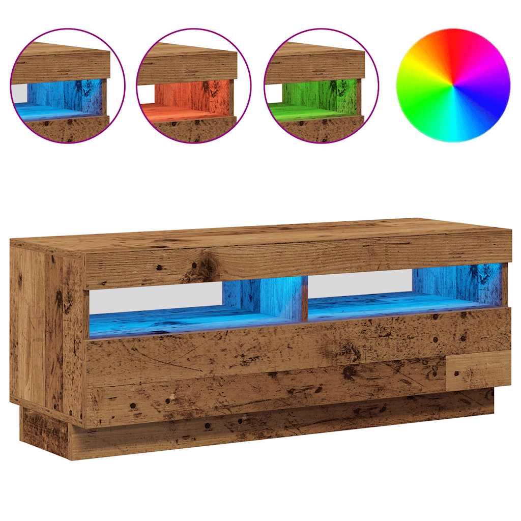 TV ormarić LED boja drva 100x35x40 cm konstruirano drvo