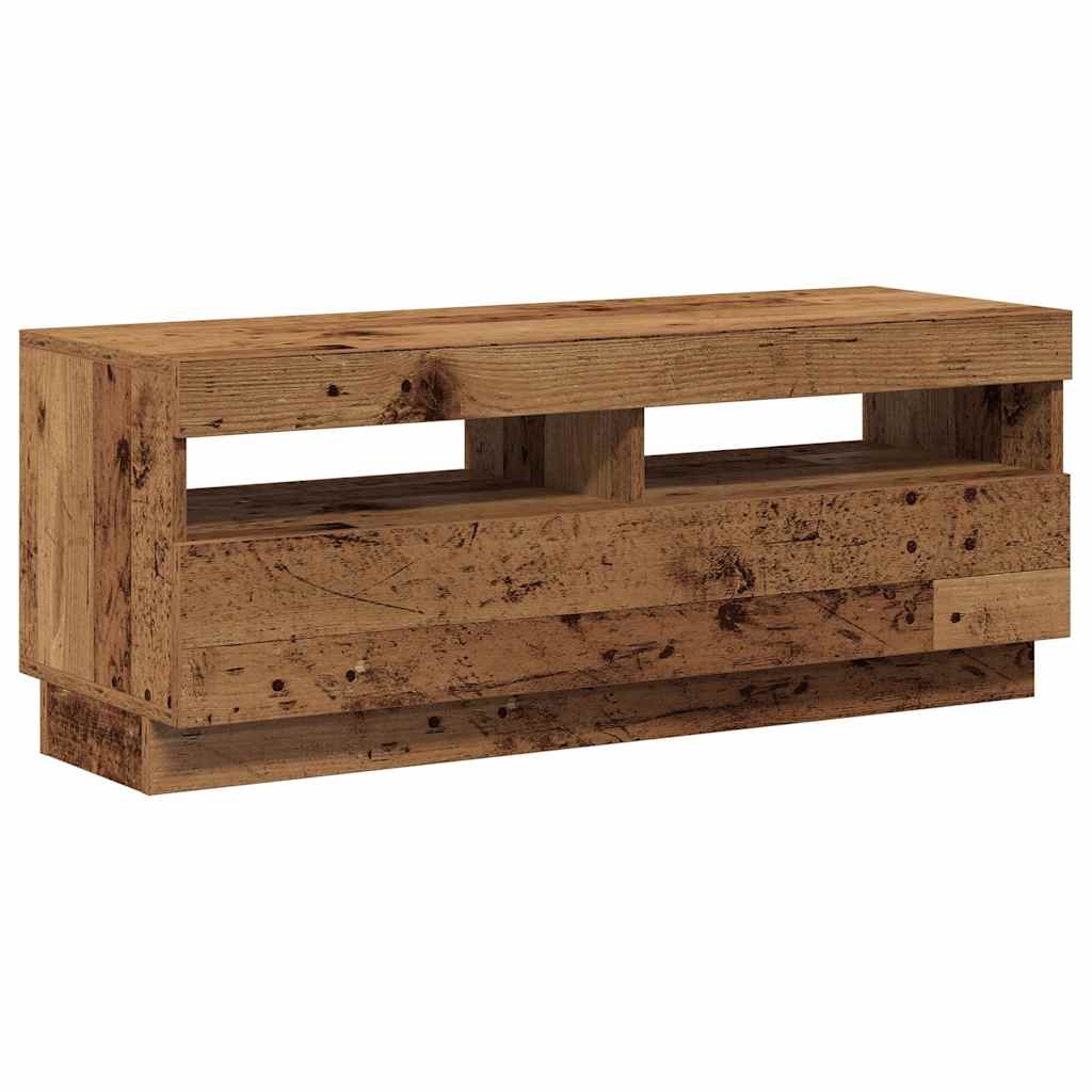 TV ormarić LED boja drva 100x35x40 cm konstruirano drvo