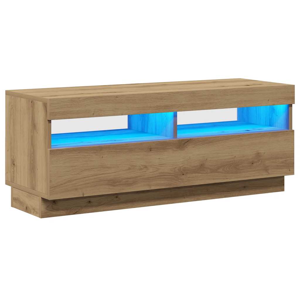 TV ormarić s LED svjetlima umjetnički hrast 100x35x40 cm