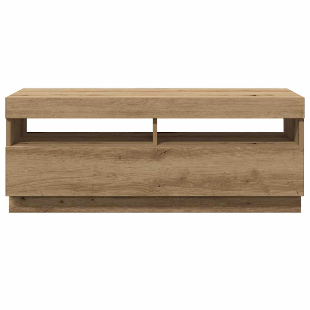TV ormarić s LED svjetlima umjetnički hrast 100x35x40 cm