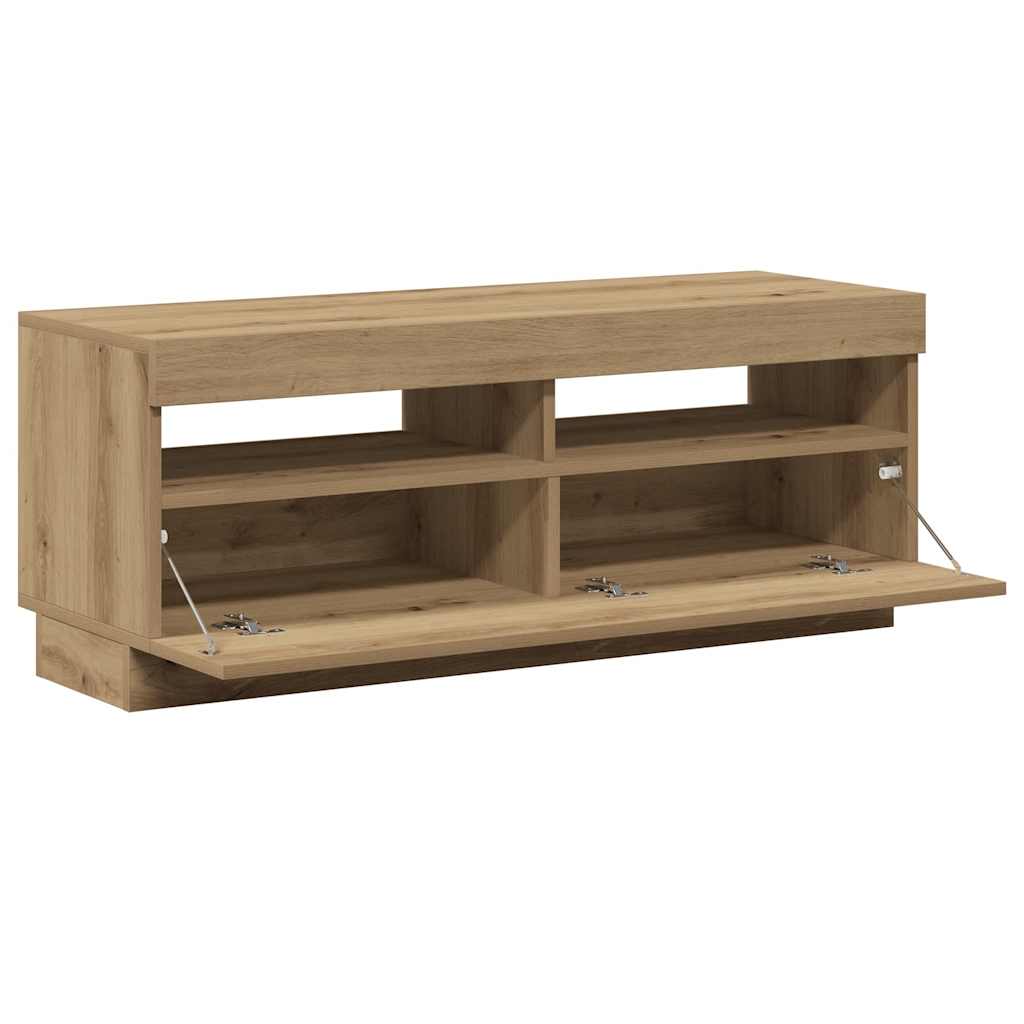 TV ormarić s LED svjetlima umjetnički hrast 100x35x40 cm