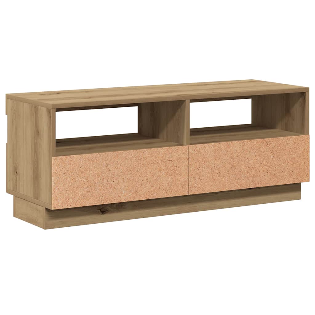 TV ormarić s LED svjetlima umjetnički hrast 100x35x40 cm