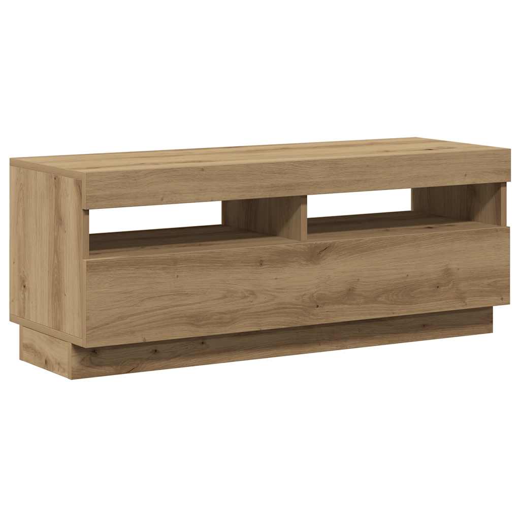 TV ormarić s LED svjetlima umjetnički hrast 100x35x40 cm