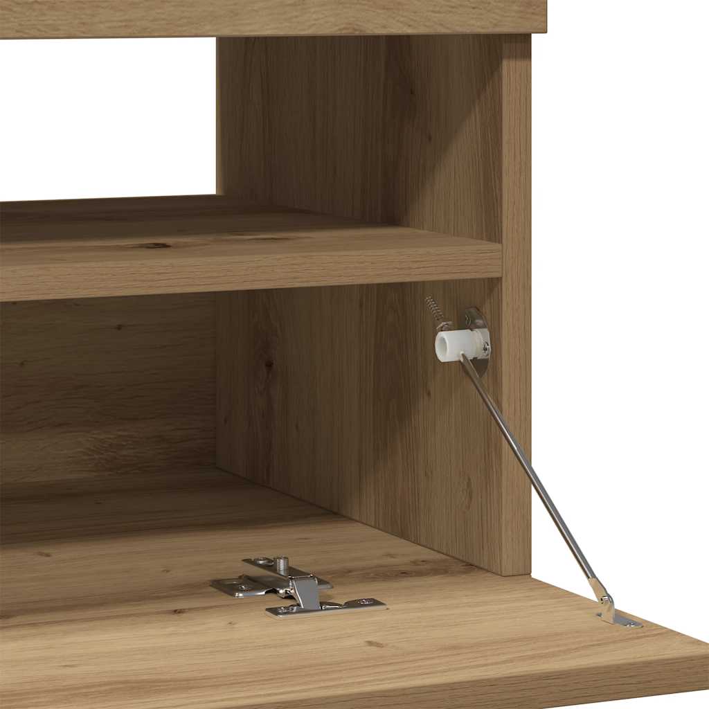 TV ormarić s LED svjetlima umjetnički hrast 100x35x40 cm