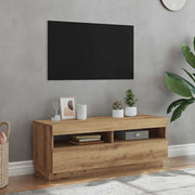 TV ormarić s LED svjetlima umjetnički hrast 100x35x40 cm