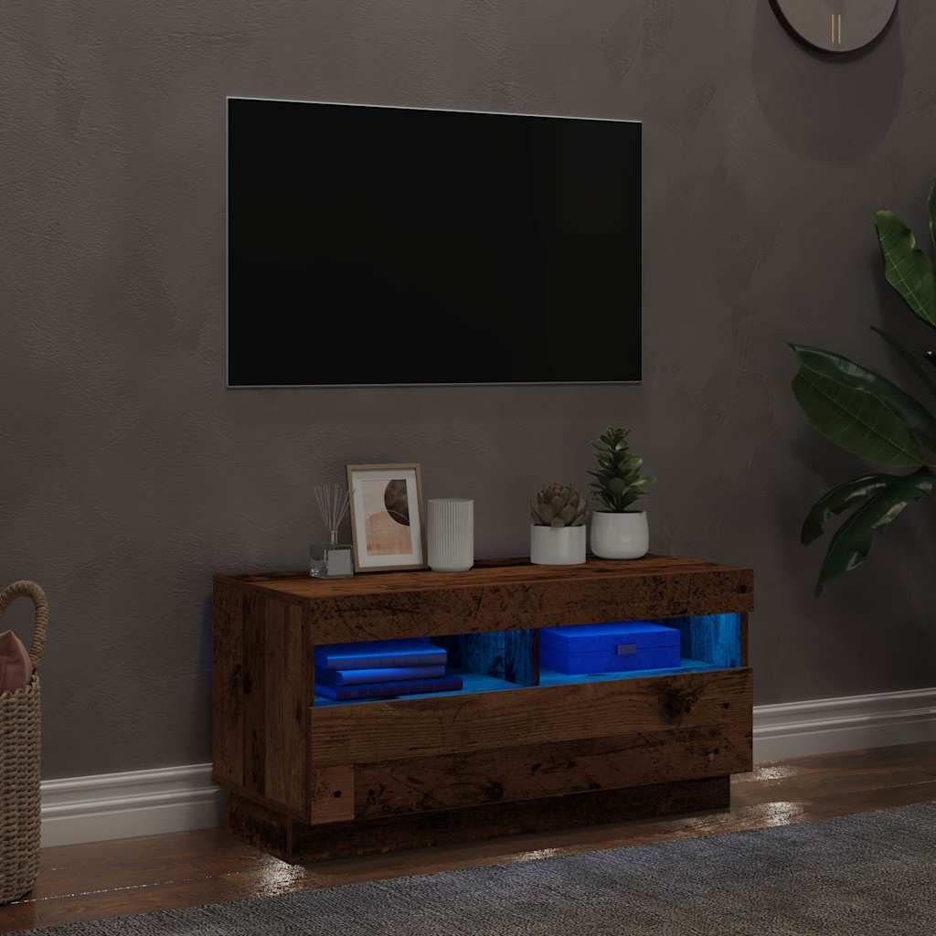 TV ormarić LED boja staro drvo 80x35x40 cm konstruirano drvo