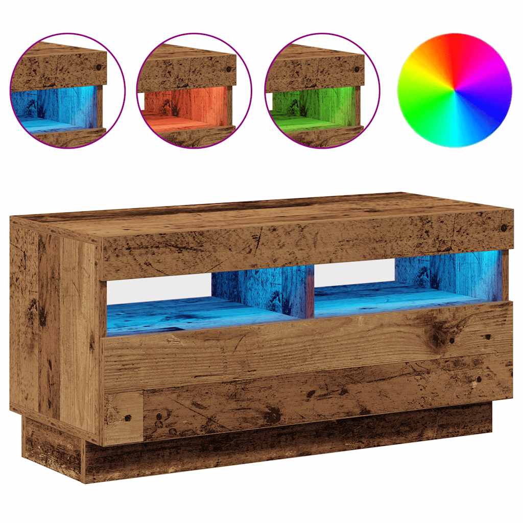 TV ormarić LED boja staro drvo 80x35x40 cm konstruirano drvo