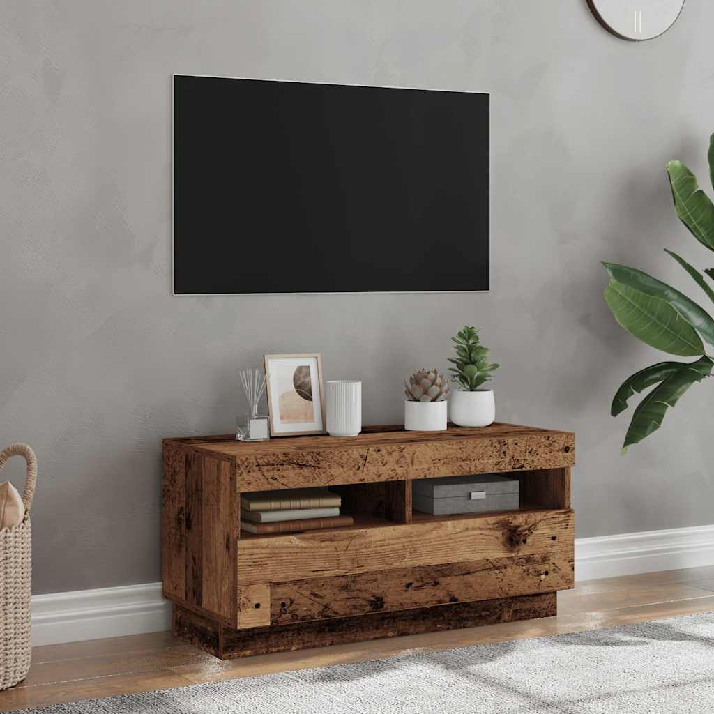 TV ormarić LED boja staro drvo 80x35x40 cm konstruirano drvo