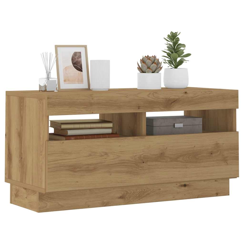TV ormarić LED boja hrasta artisan 80x35x40cm konstruirano drvo