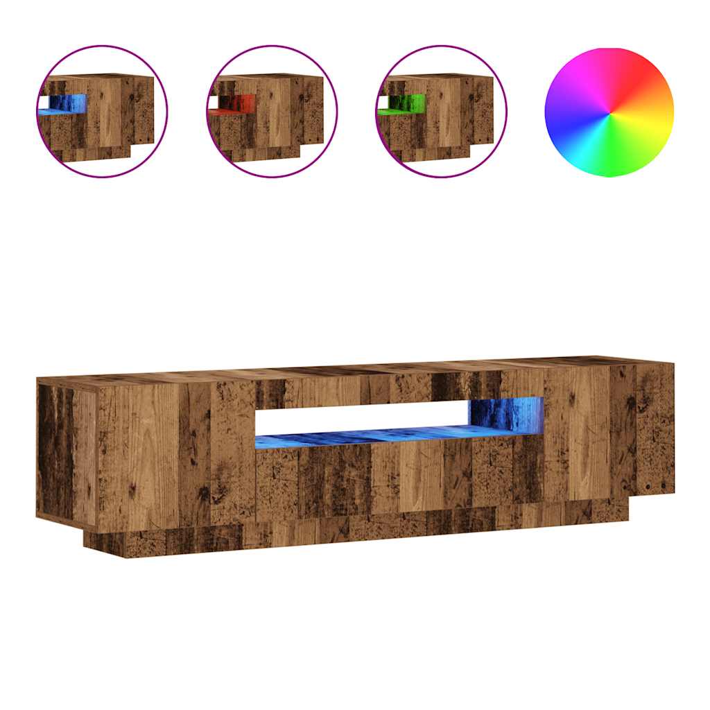 TV ormarić LED boja drva 160x35x40 cm konstruirano drvo
