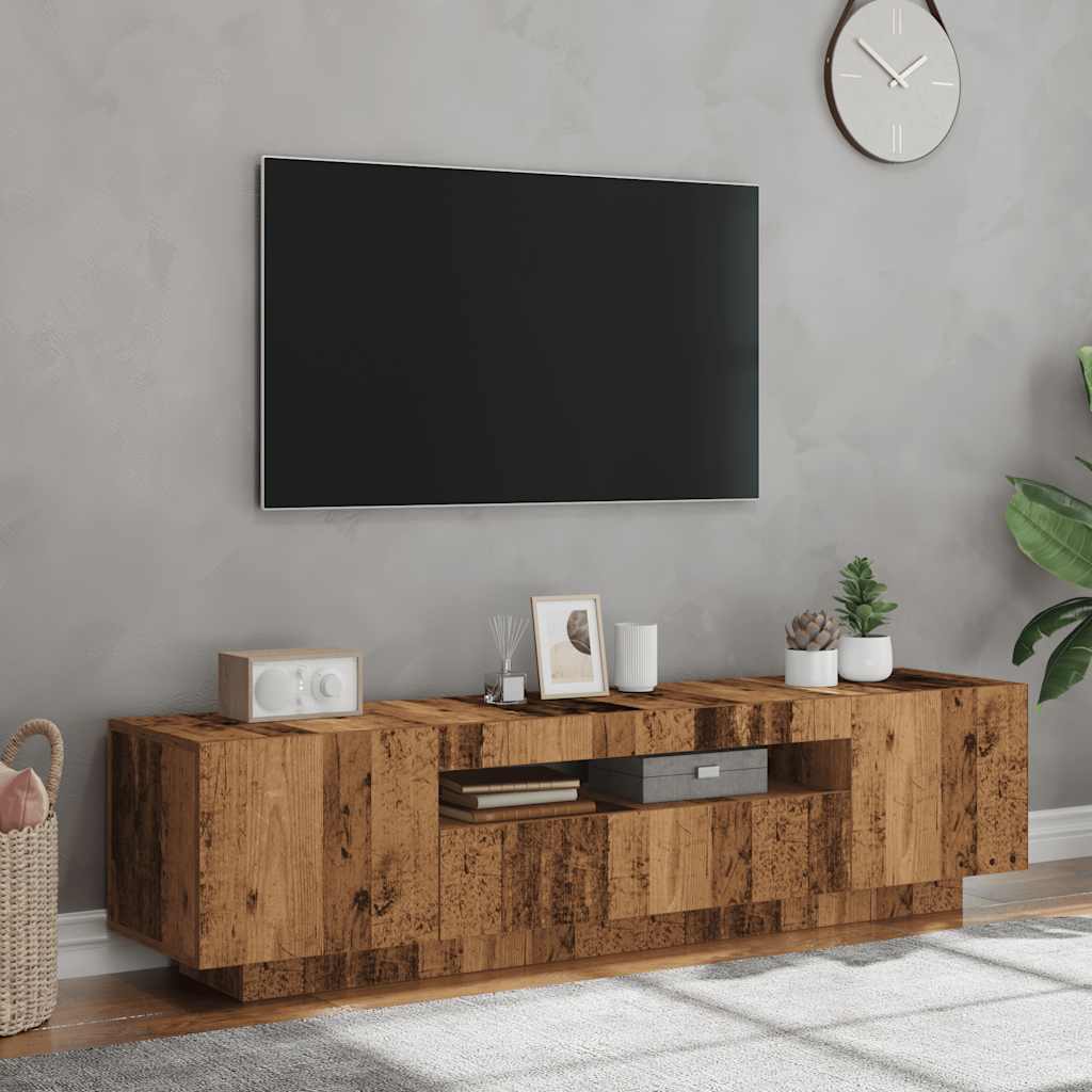 TV ormarić LED boja drva 160x35x40 cm konstruirano drvo