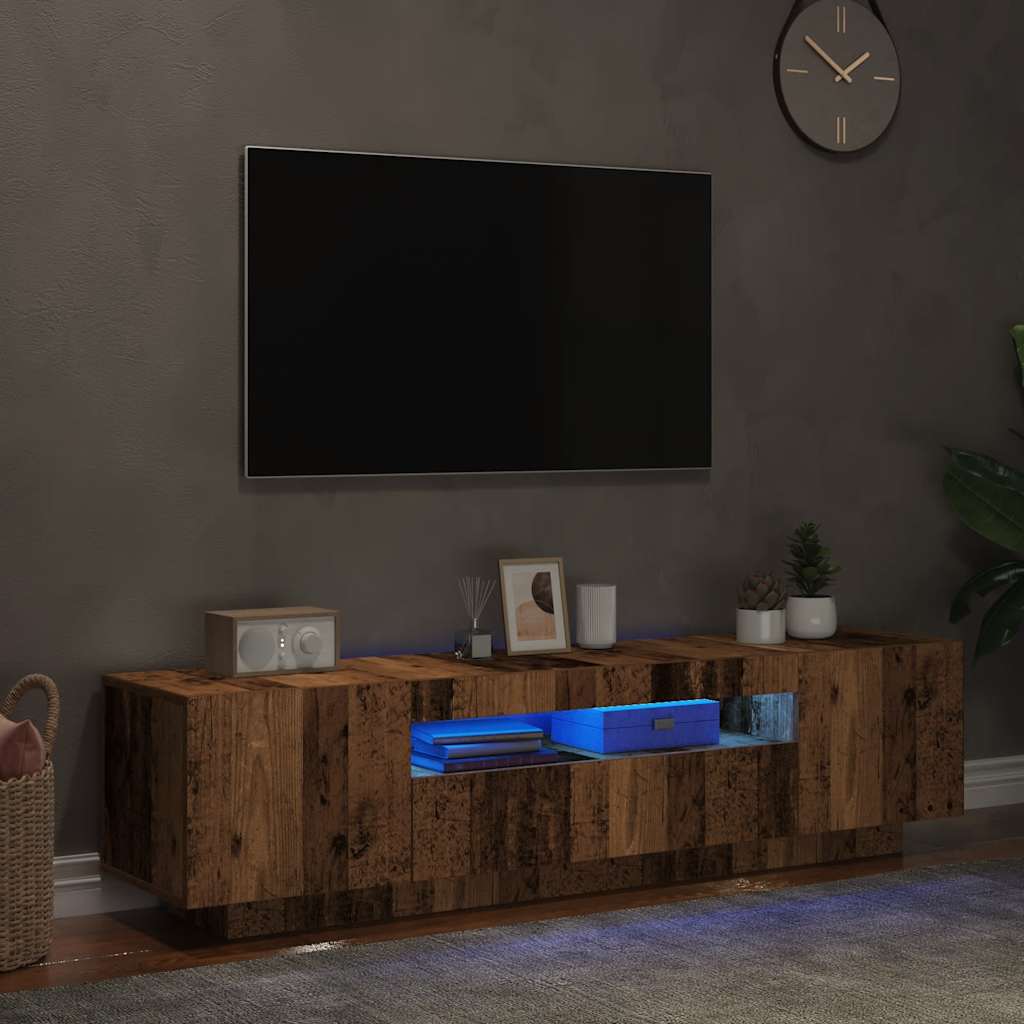 TV ormarić LED boja drva 160x35x40 cm konstruirano drvo