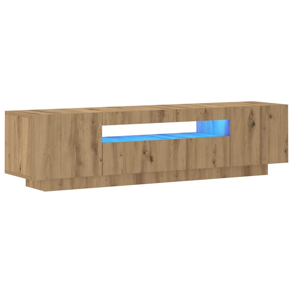 TV ormarić LED boja hrasta 160x35x40 cm konstruirano drvo
