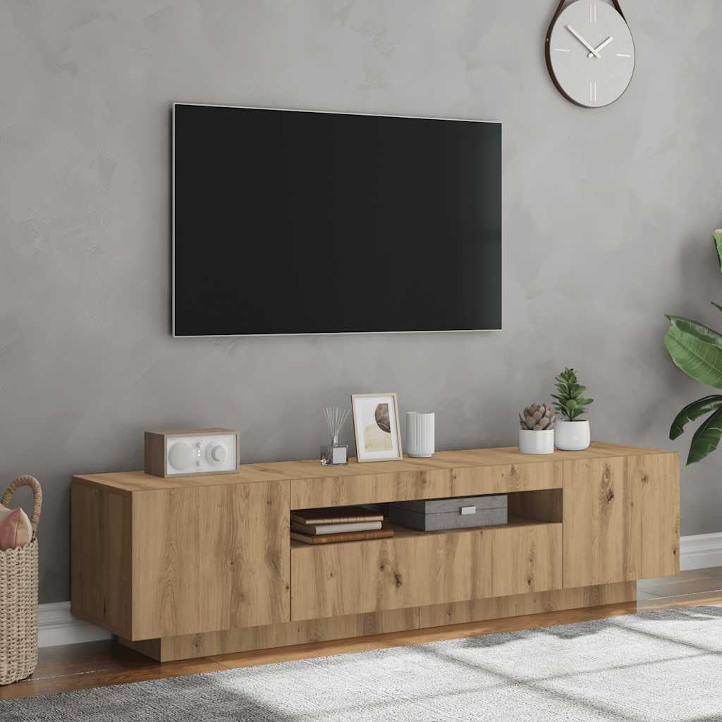 TV ormarić LED boja hrasta 160x35x40 cm konstruirano drvo