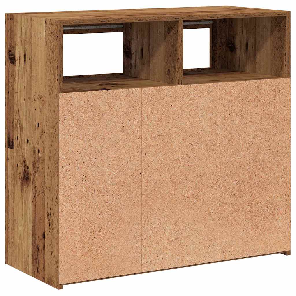 Komoda s LED svjetlima boja drva 80x35x75 cm konstruirano drvo