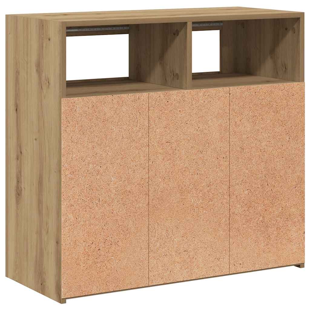 Komoda s LED svjetlima boja hrasta 80x35x75cm konstruirano drvo