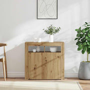 Komoda s LED svjetlima boja hrasta 80x35x75cm konstruirano drvo