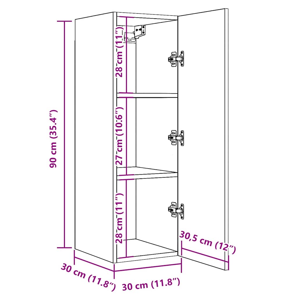 TV ormarić Artisan hrast 30,5x30x90 cm izrađeno drvo
