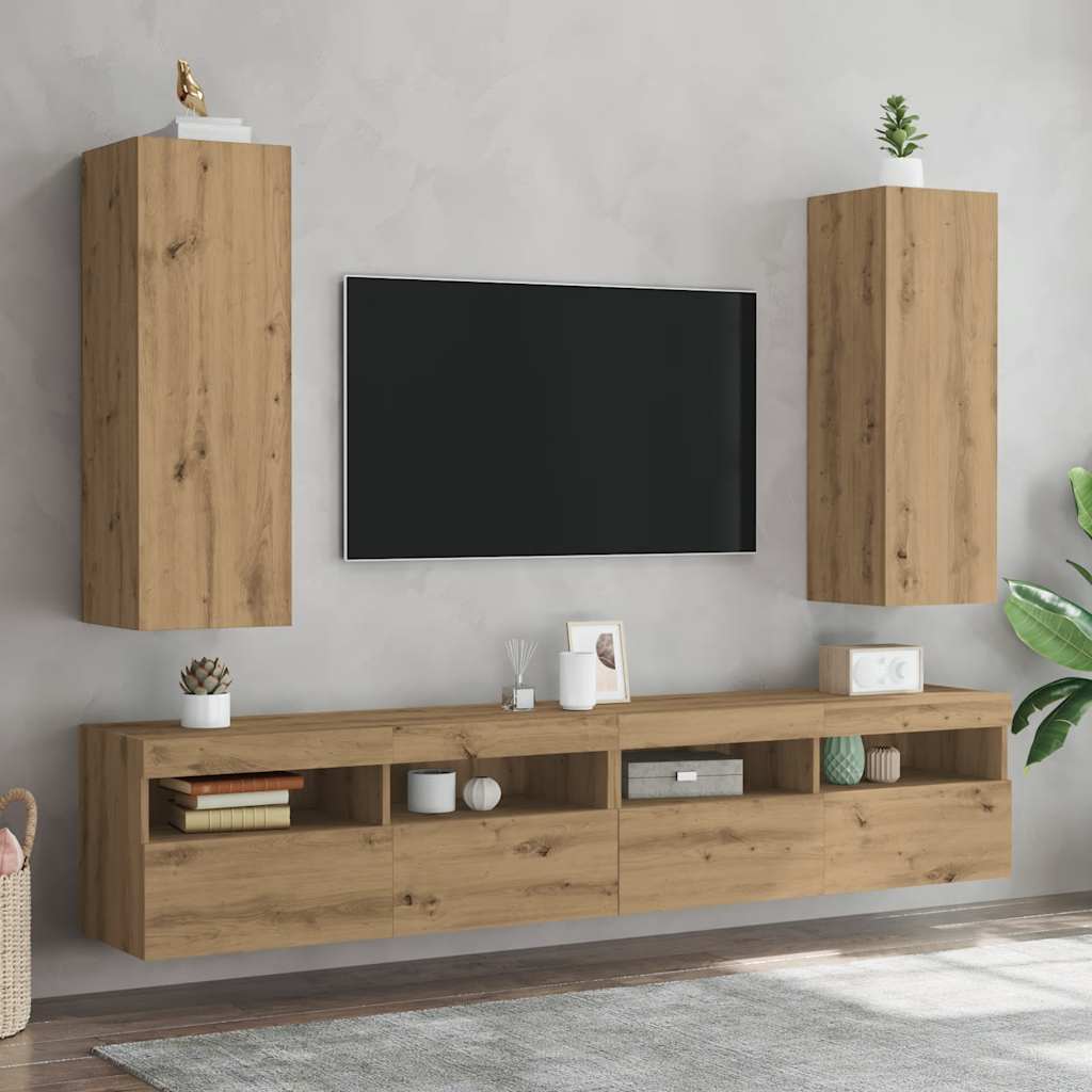 2-dijelni TV ormarić Artisan hrast 30,5x30x90 cm izrađeno drvo
