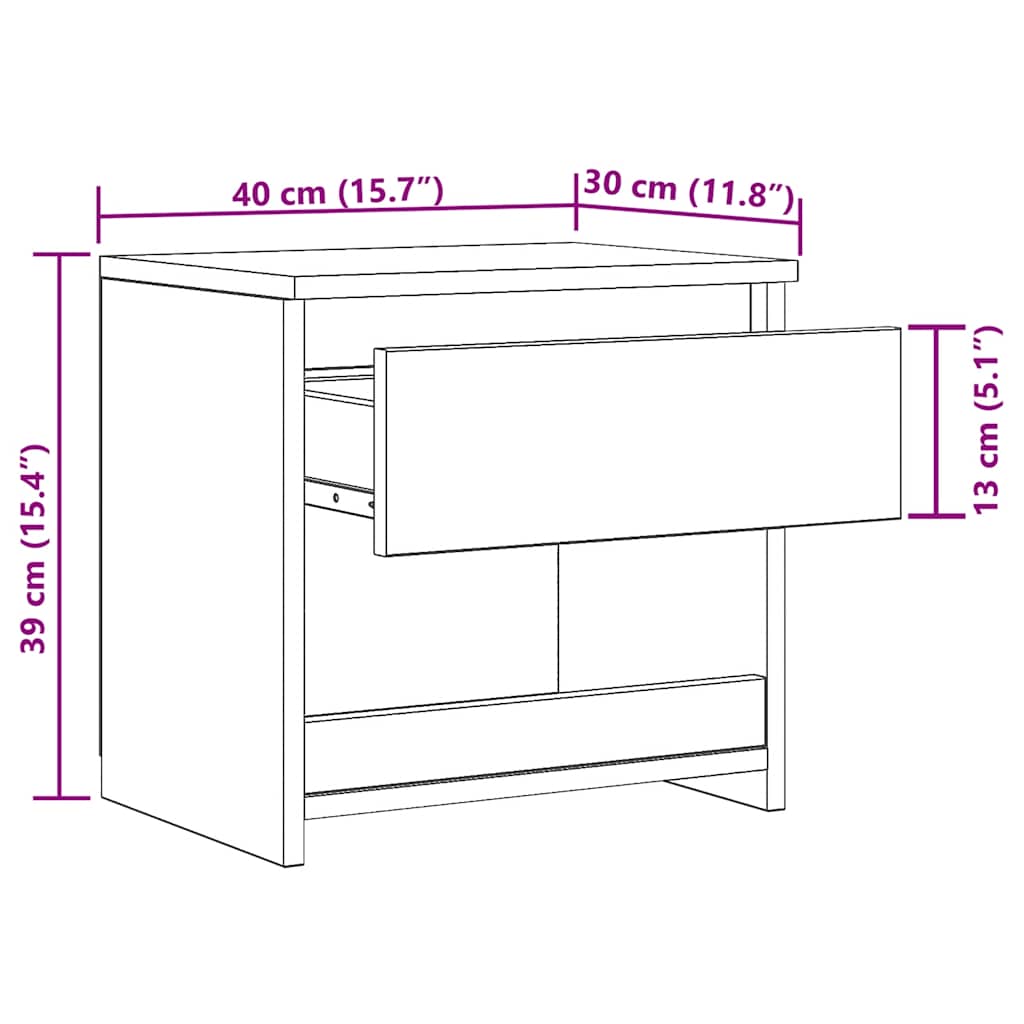 Noćni ormarići 2 kom staro drvo 40x30x39 cm konstruirano drvo