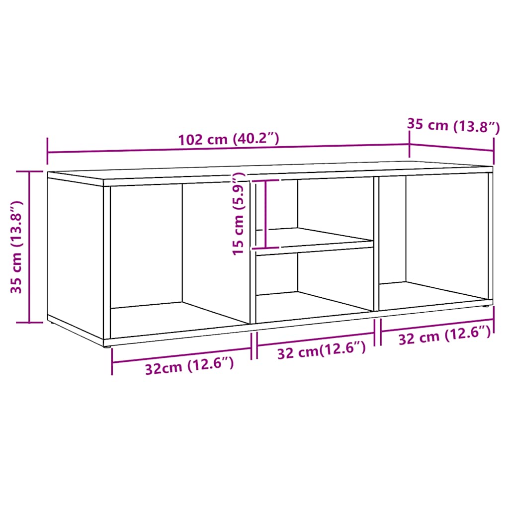 Klupa za spremanje obuće boja hrasta artisan 105x35x35cm drveni