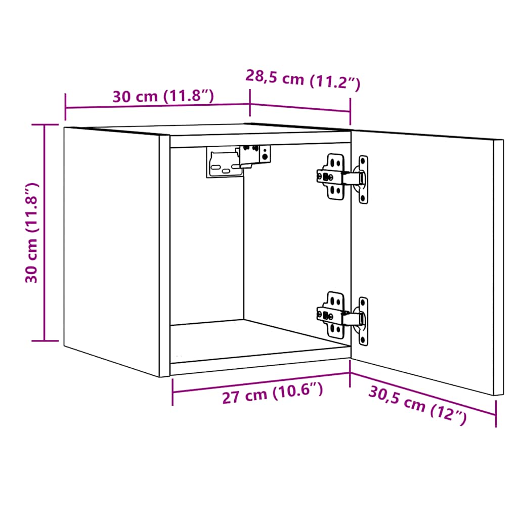 Zidni TV ormarić Artisan hrast 30,5x30x30 cm