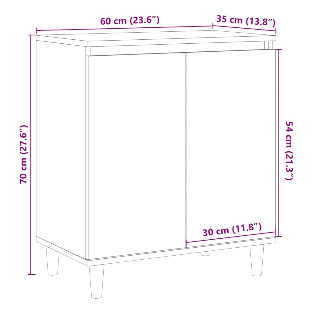 Komoda staro drvo 60x35x70 cm konstruirano drvo