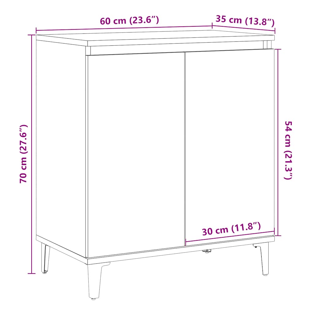 Komoda Artisan hrast 60x35x70 cm izrađeno drvo