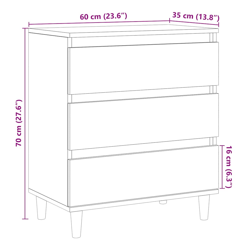 Komoda staro drvo 60x35x70 cm konstruirano drvo