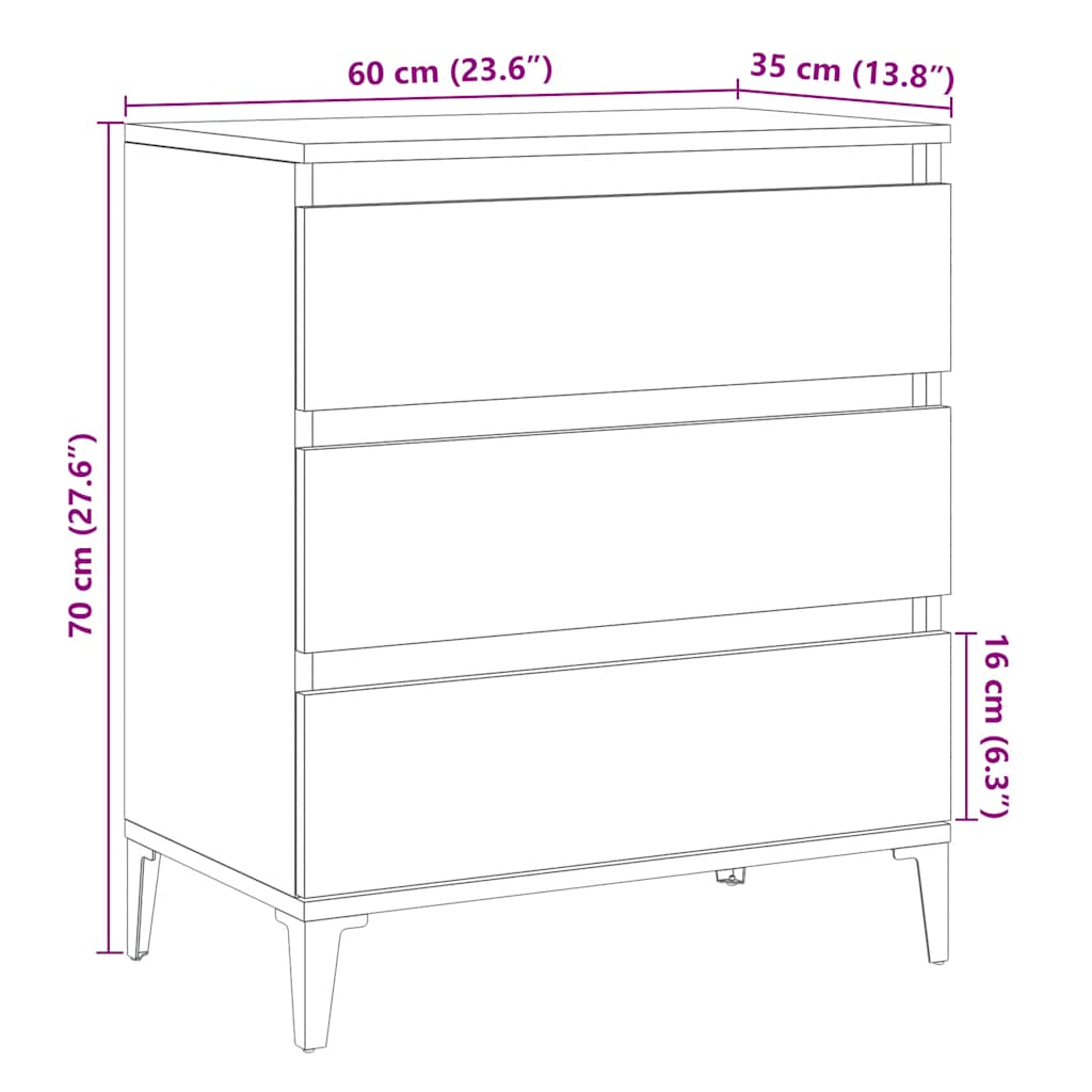 Komoda staro drvo 60x35x70 cm konstruirano drvo