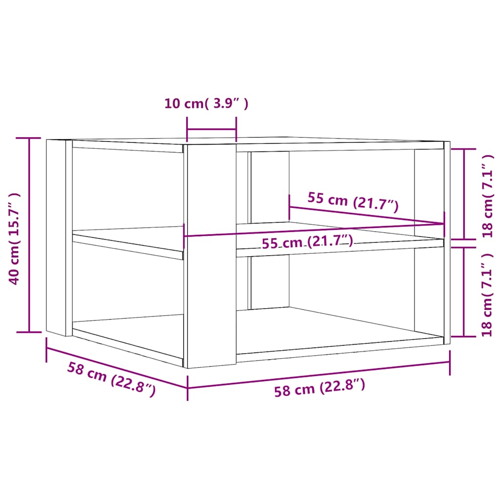 Stol za kavu Staro drvo 58x58x40 cm Konstruirano drvo