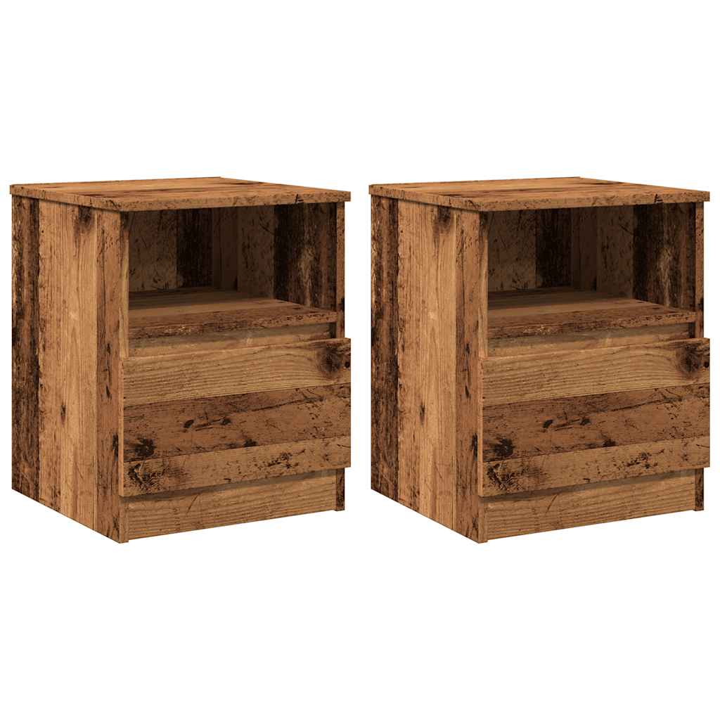 Noćni ormarići 2 kom Staro drvo 40x40x50 cm Konstruirano drvo