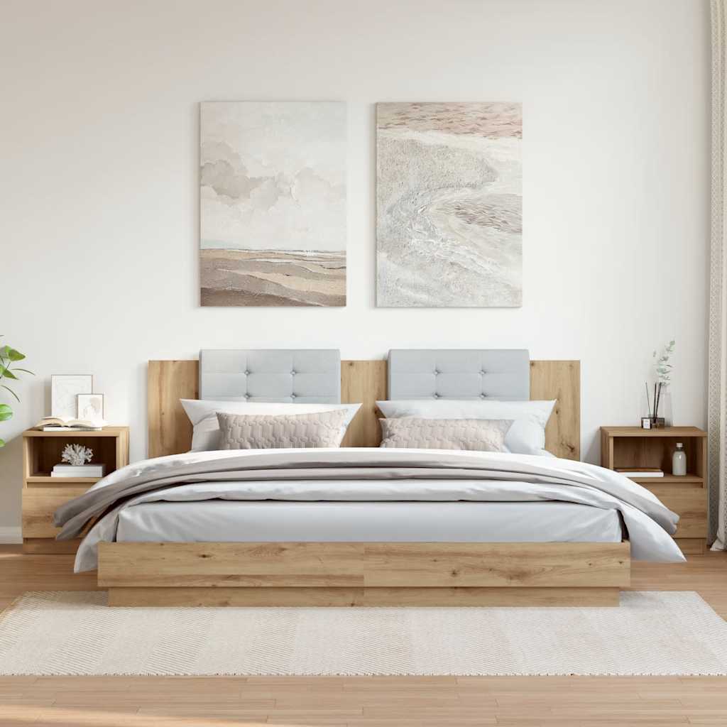 Noćni ormarići 2 kom Artisan hrast 40x40x50 cm izrađeno drvo