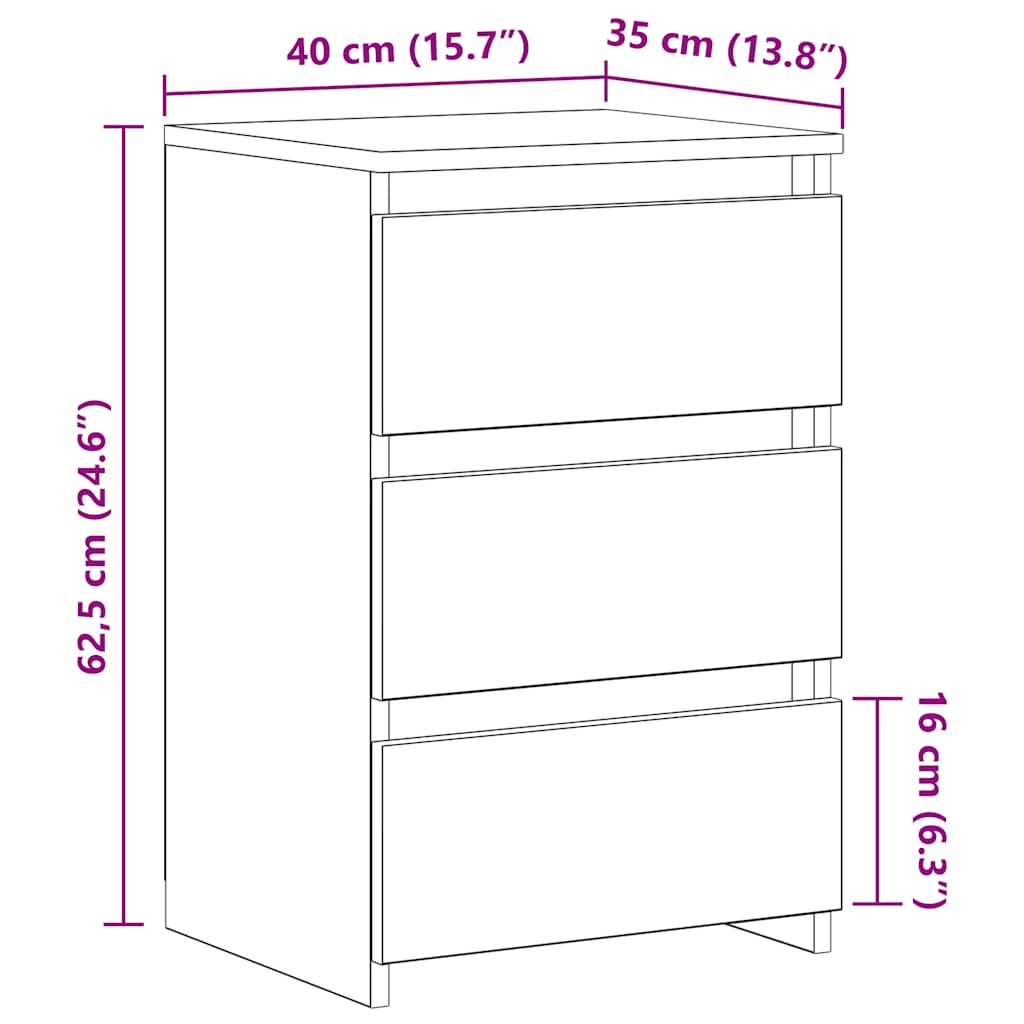 Noćni ormarići 2 kom staro drvo 40x35x62,5 cm konstruirano drvo