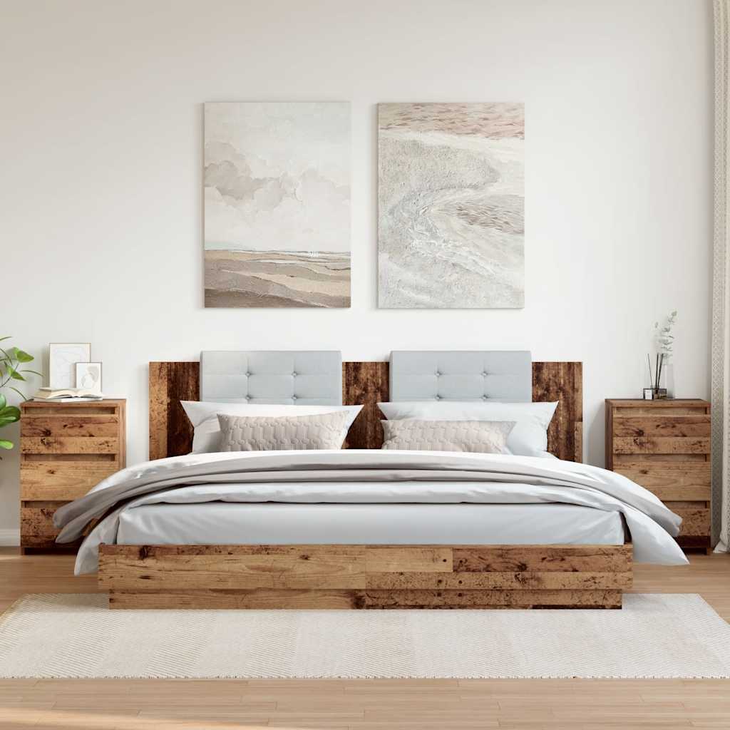 Noćni ormarići 2 kom staro drvo 40x35x62,5 cm konstruirano drvo
