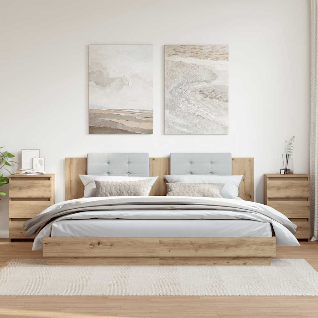 Noćni ormarići 2 kom Artisan hrast 40x35x62,5 cm izrađeno drvo