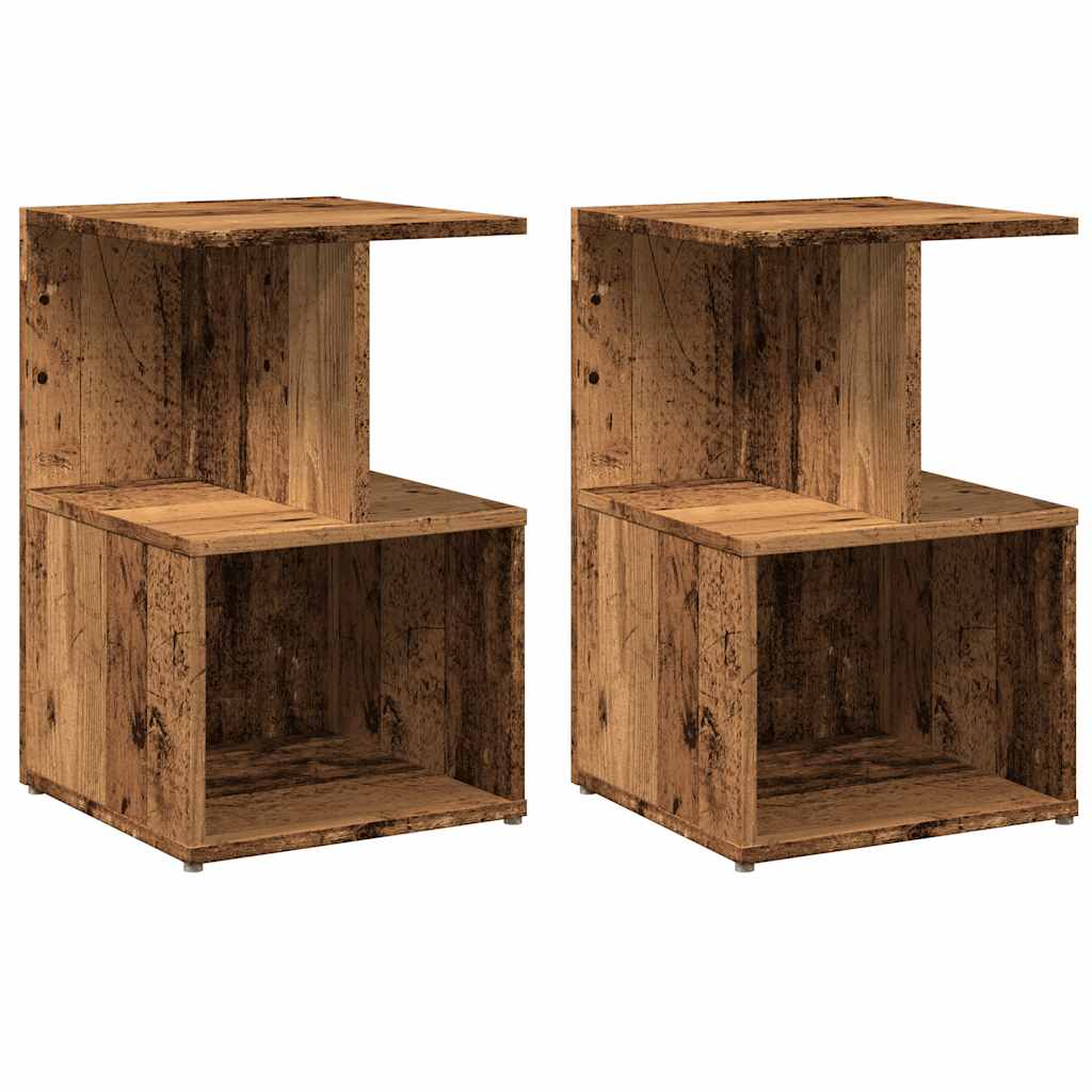 Noćni ormarići 2 kom Staro drvo 35x35x55 cm Konstruirano drvo