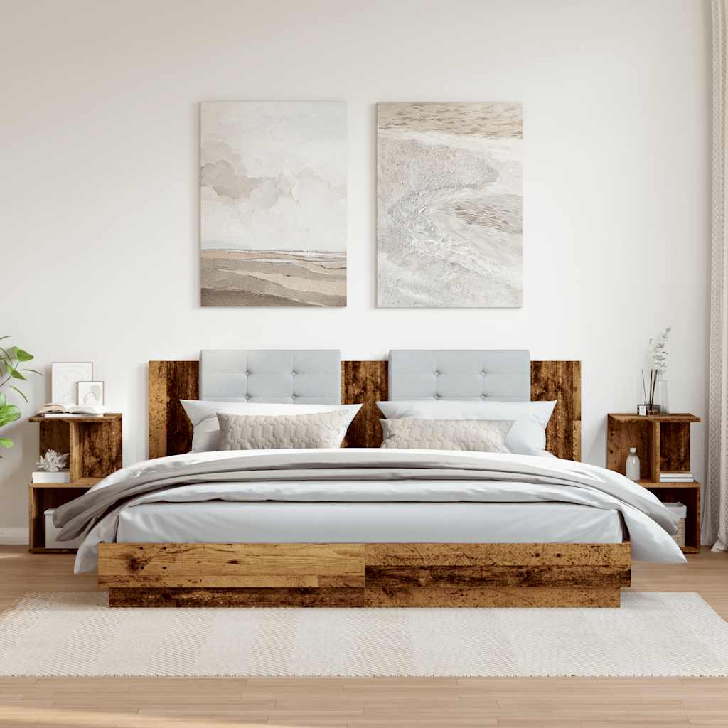 Noćni ormarići 2 kom Staro drvo 35x35x55 cm Konstruirano drvo