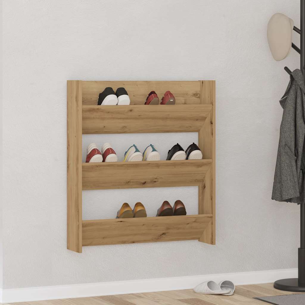Zidni ormarić za cipele Artisan hrast 80x18x90 cm izrađeno drvo