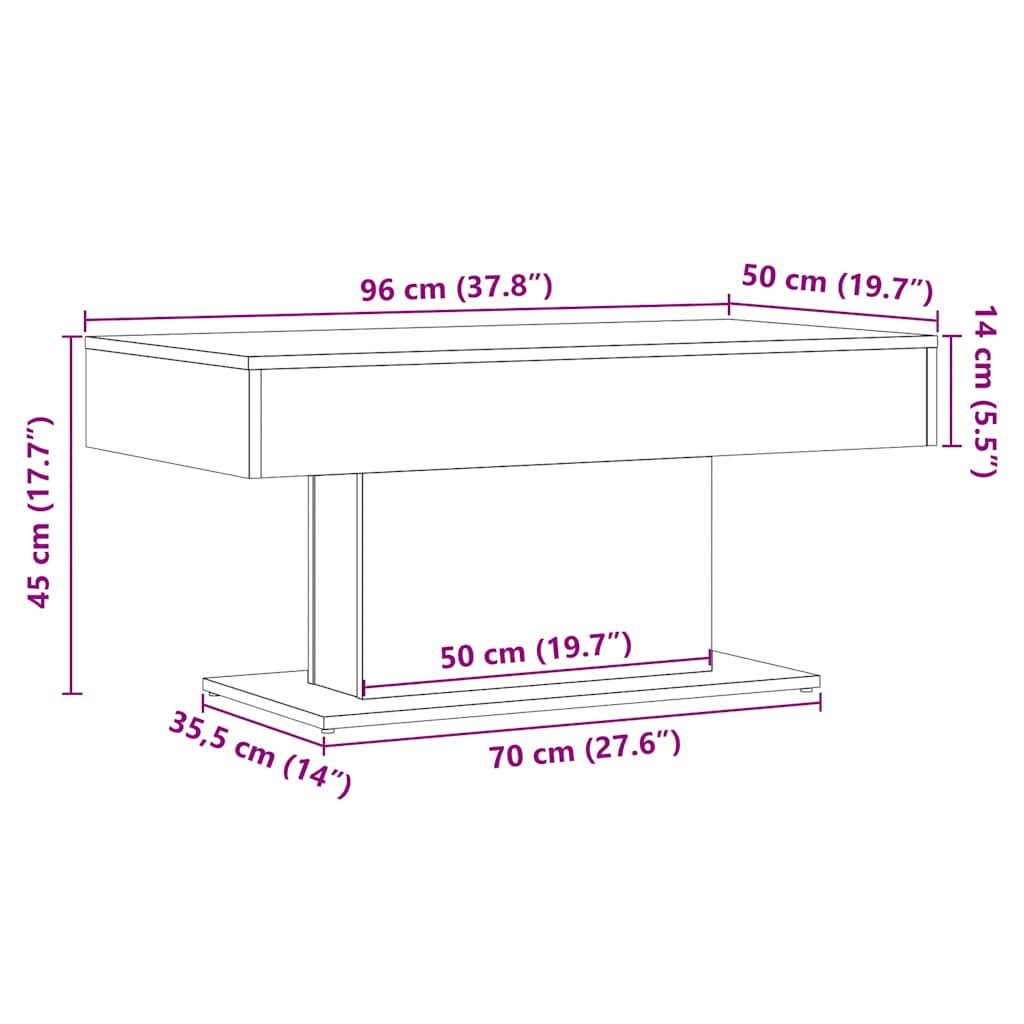Klub stolić staro drvo 96x50x45 cm inženjerski drvo