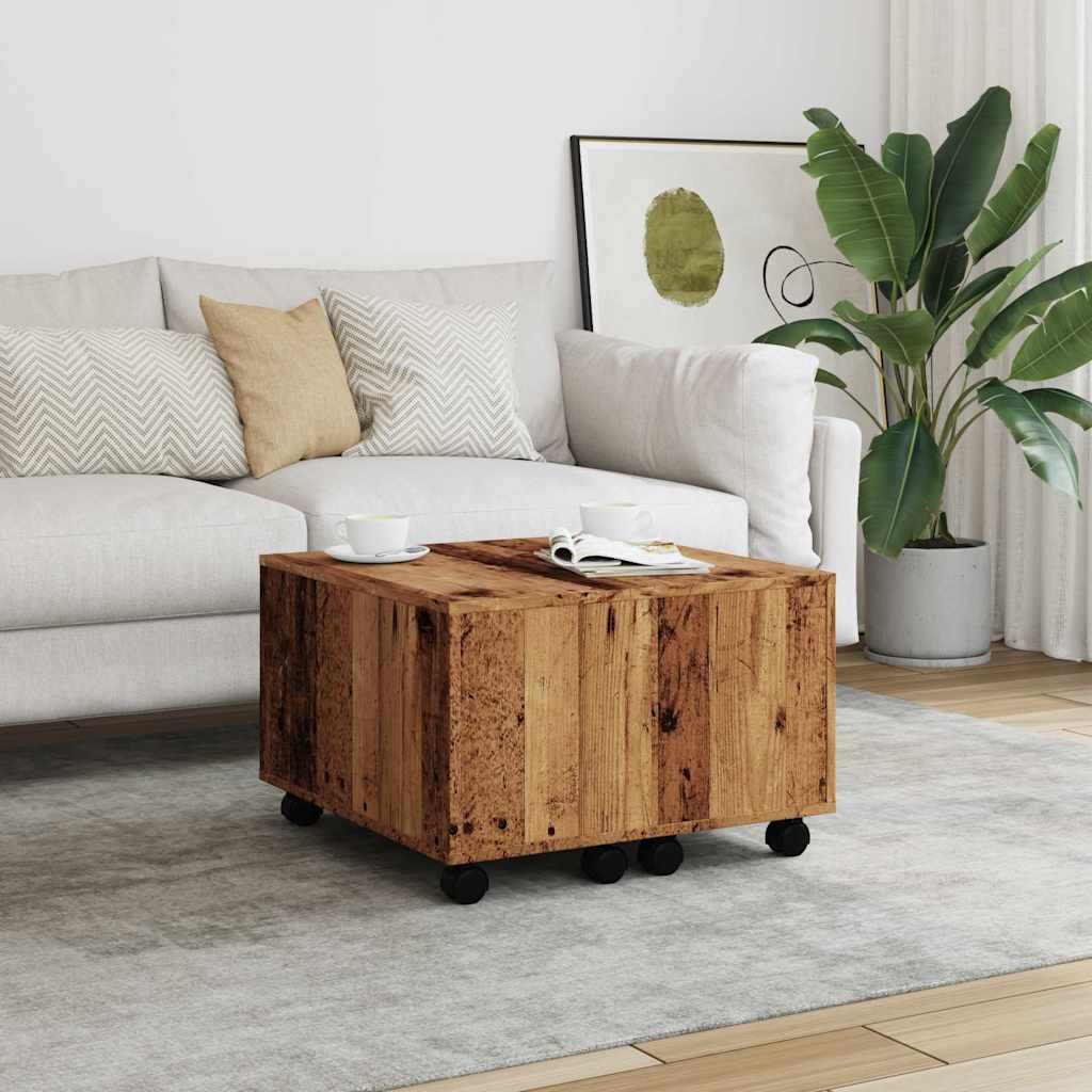 Stol za kavu staro drvo 60x60x38 cm konstruiranog drva