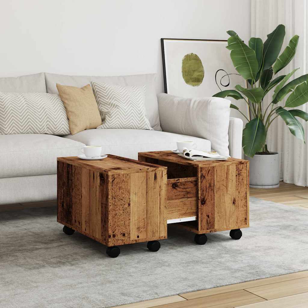 Stol za kavu staro drvo 60x60x38 cm konstruiranog drva
