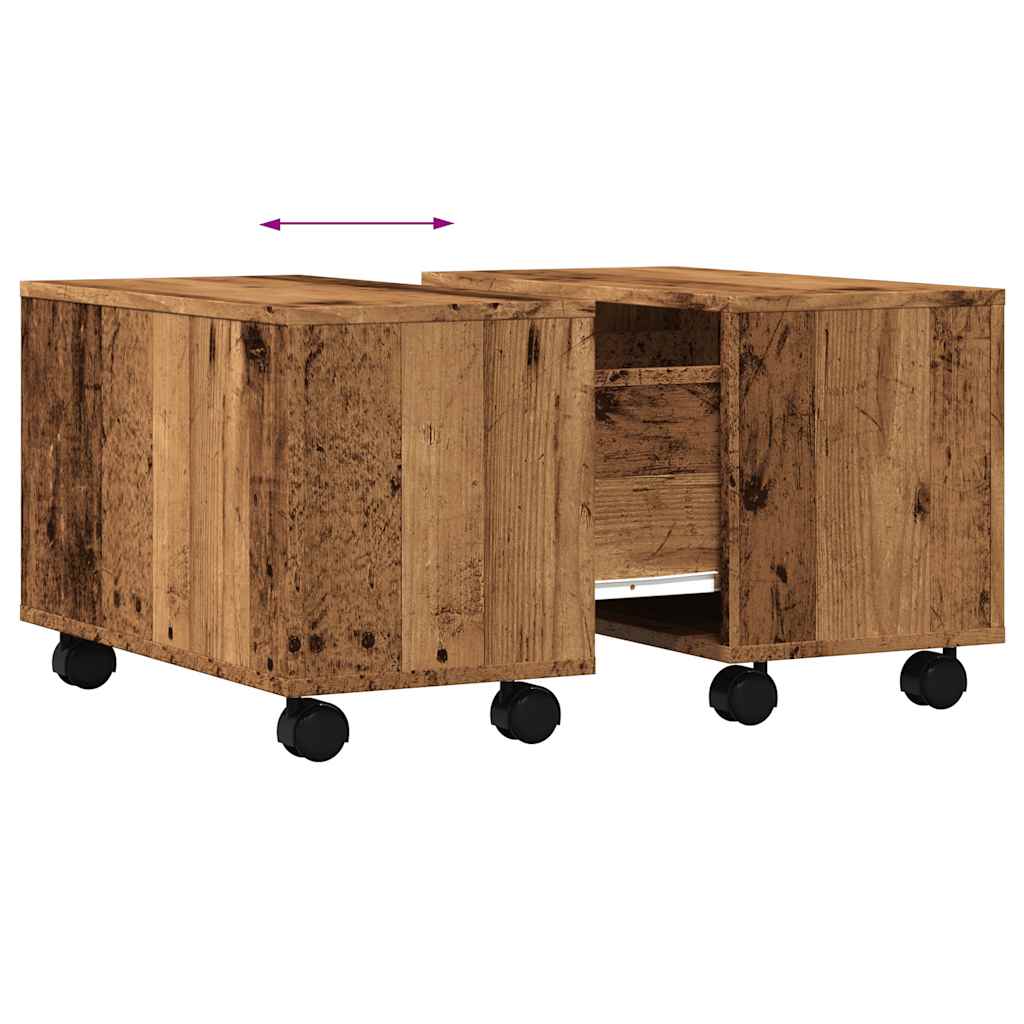 Stol za kavu staro drvo 60x60x38 cm konstruiranog drva