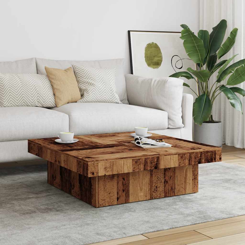 Stol za kavu staro drvo 90 x 90 x 28 cm od konstruiranog drva
