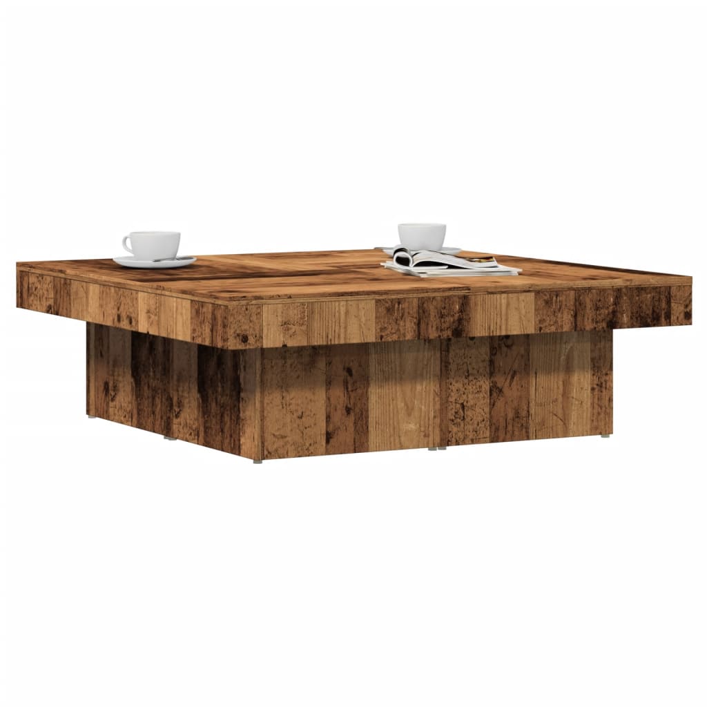 Stol za kavu staro drvo 90 x 90 x 28 cm od konstruiranog drva