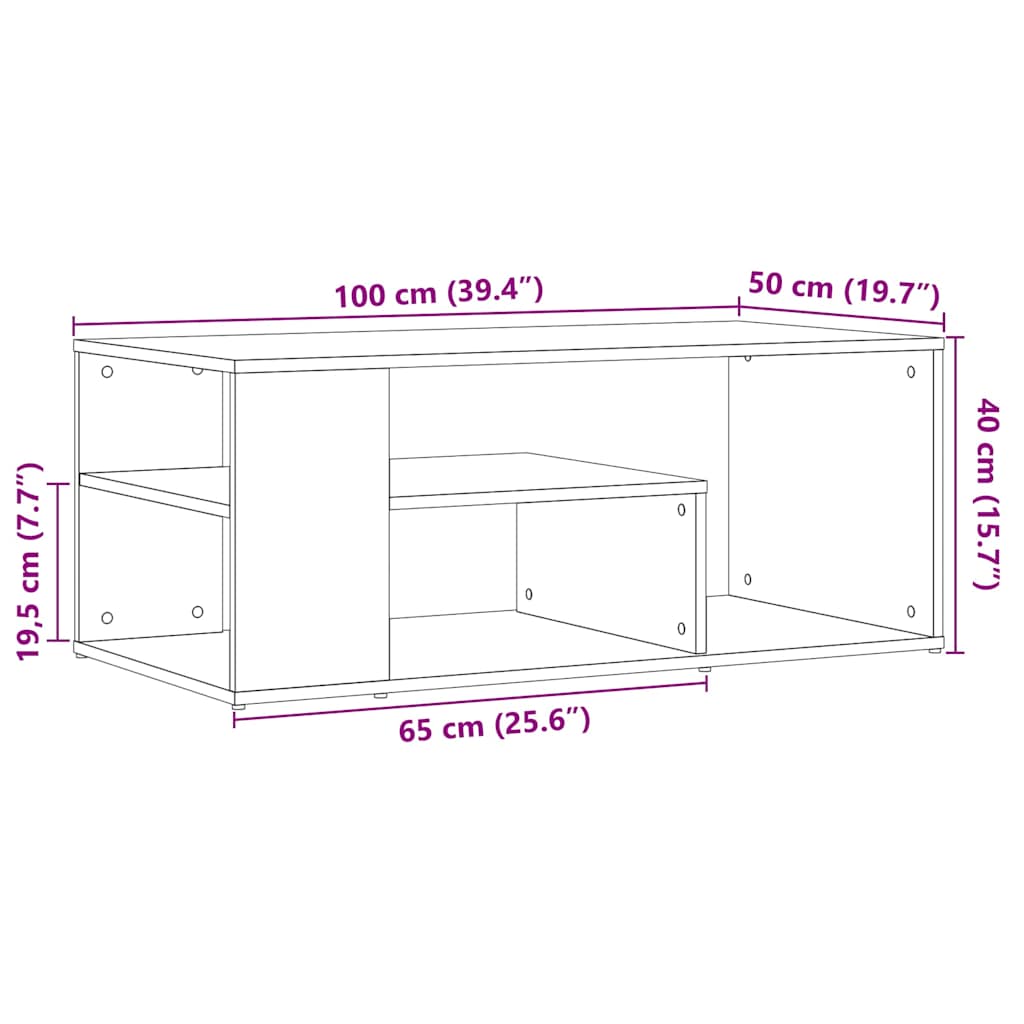 Stol za kavu staro drvo 100x50x40 cm konstruirano drvo