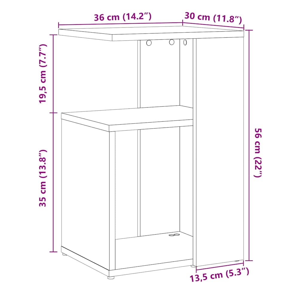Pomoćni stol staro drvo 36x30x56 cm konstruirano drvo
