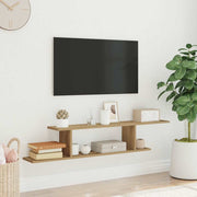 Zidna TV polica boja hrasta 125x18x23 cm konstruirano drvo