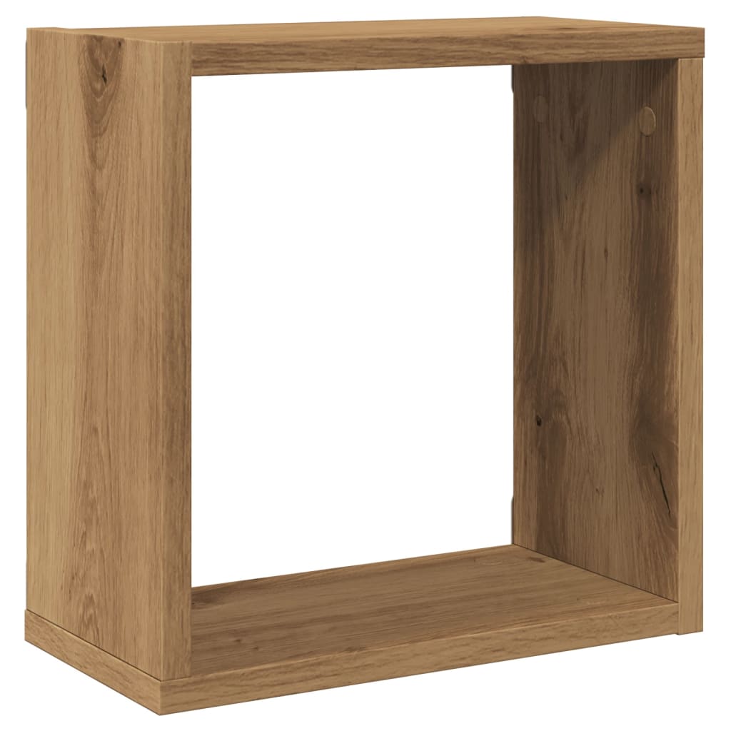 Kockaste zidne police 4 kom boja hrasta 30x15x30 cm drvene